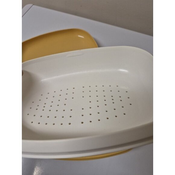 Vintage Tupperware Vegetable Rice Microwave Steamer/Cooker 3-Piece 1273-4 Gold - Picture 5 of 10